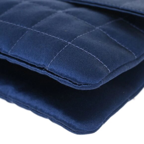 Chanel Navy Satin Mademoiselle Lock Choco Bar Handbag 116039 - Picture 4 of 10